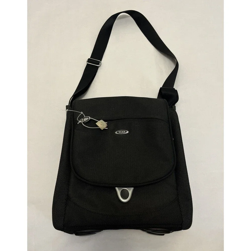 TUMI T3 Men's Women's Apex Travel Tote Shoulder Bag Strap Black Classic Style
